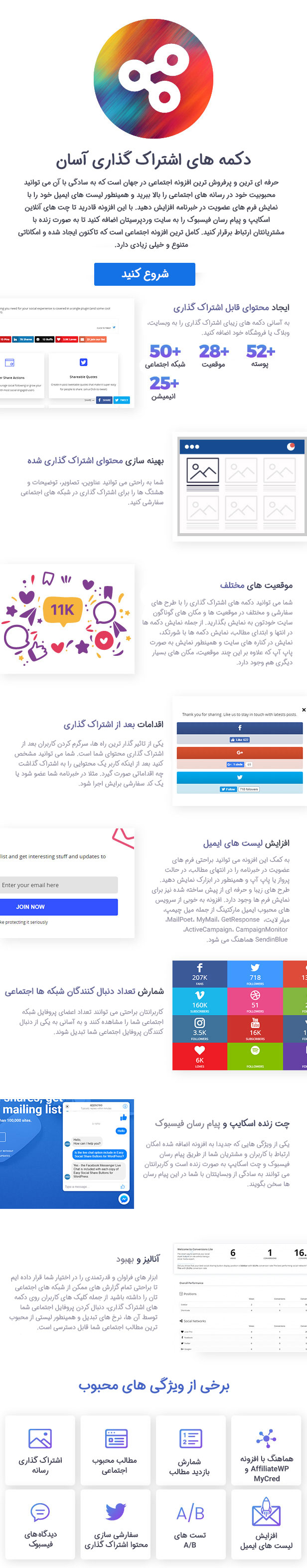 افزونه اشتراک گذاری در شبکه های اجتماعی